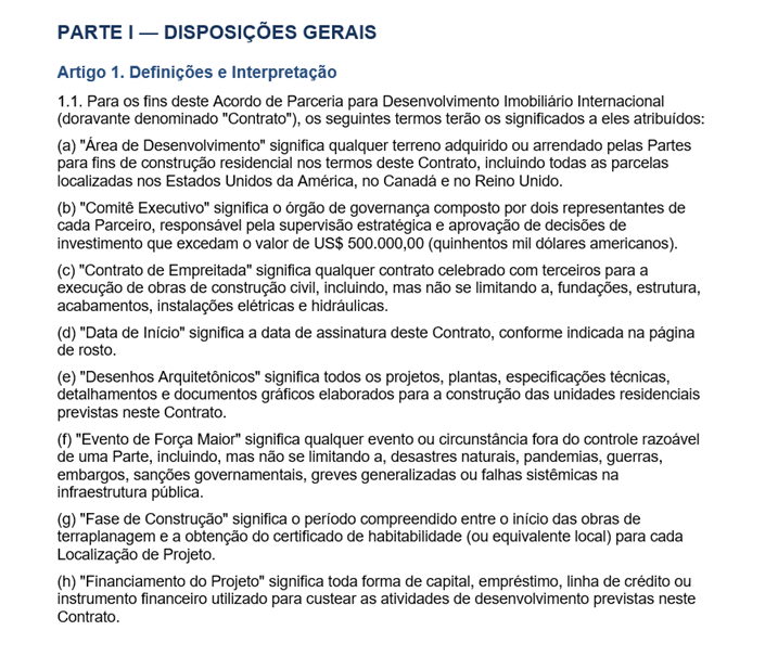 Sample Portuguese contract